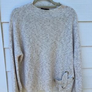 Kerisma Marled Oatmeal Sweater with Buckle Detail